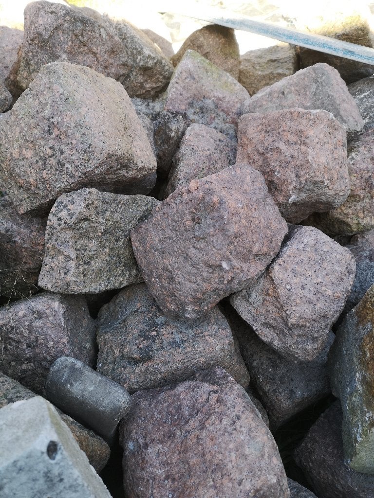 Te koop Rode Zweeds granieten kasseien, Ophalen, Gebruikt, Overige typen, 5 tot 10 m²