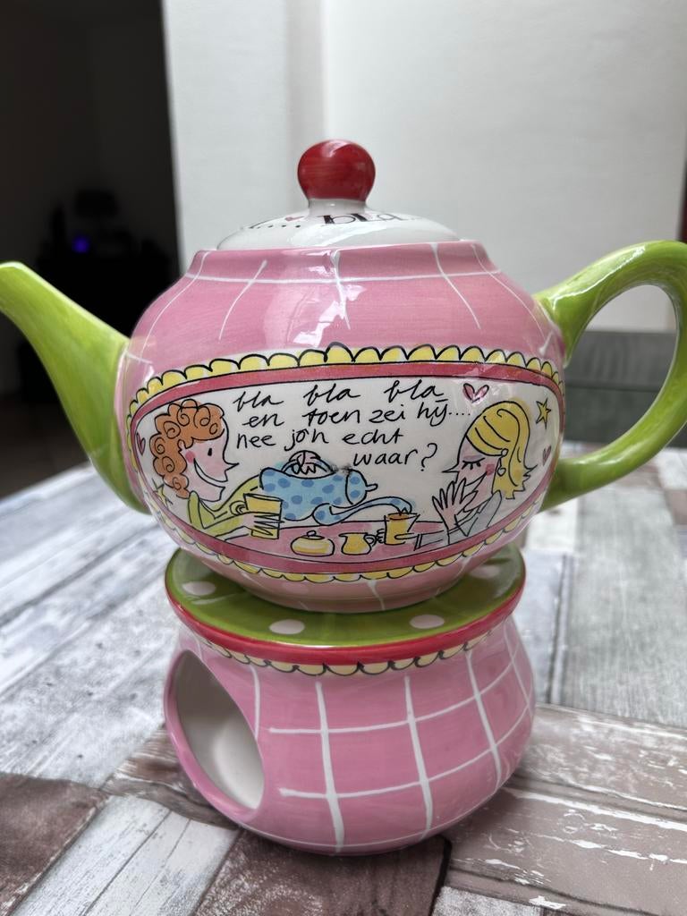 Blond Amsterdam theepot met theelichtje - 'Even bijkletsen', Blond Amsterdam, Overige typen, Nieuw, Ophalen of Verzenden
