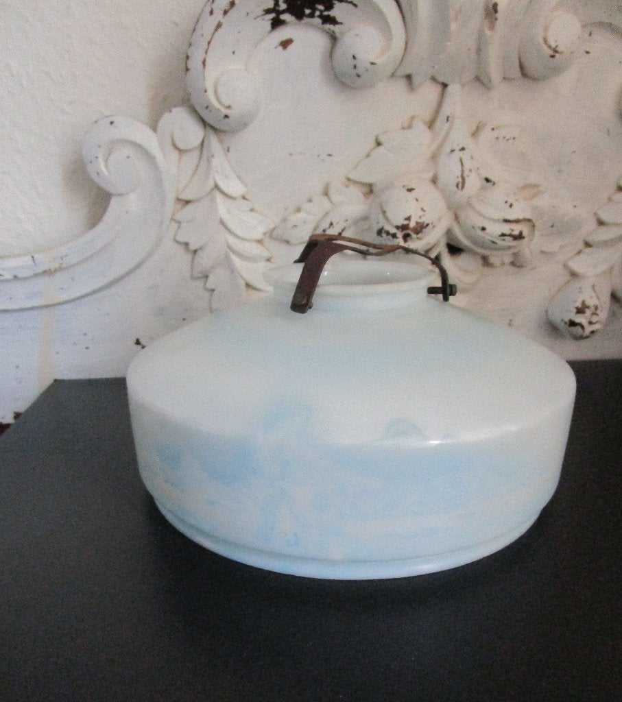 Glazen lampenkap wit/blauw, Ophalen of Verzenden