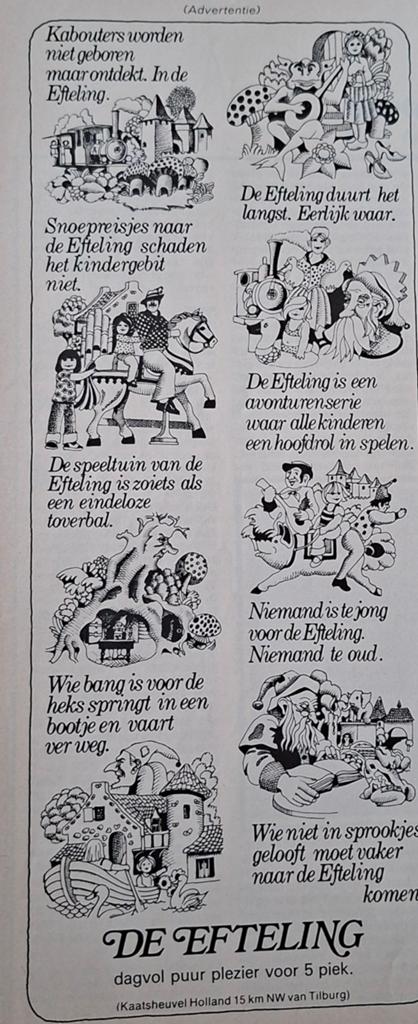 Advertentie Efteling uit tijdschrift 1975, Verzamelen, Efteling, Ophalen of Verzenden, Nieuw, Overige typen
