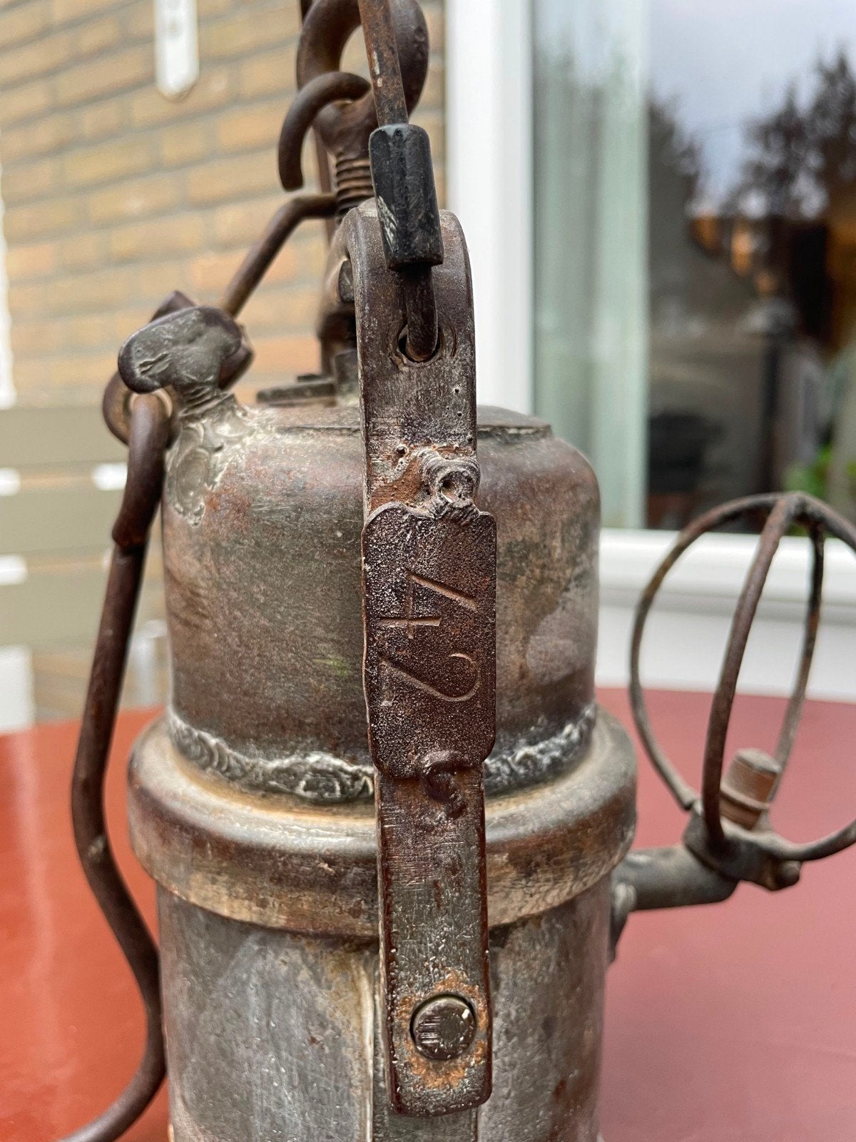 Antieke Carbid Mijnlamp Acetyleen Lamp Mijnwerker, Ophalen of Verzenden
