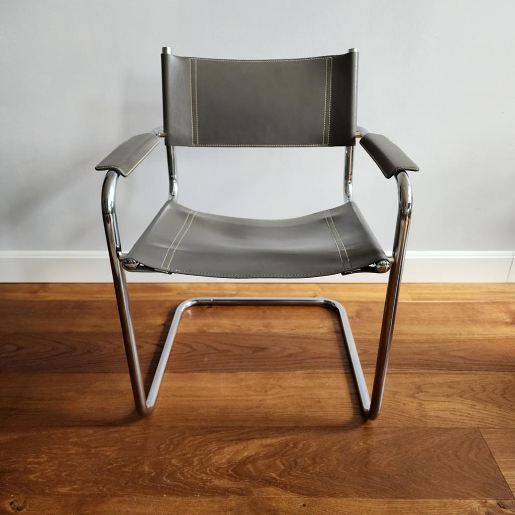 Berlijnse Bauhaus-stijl buisframe stoel., Ophalen, Gebruikt, Leer, Eén