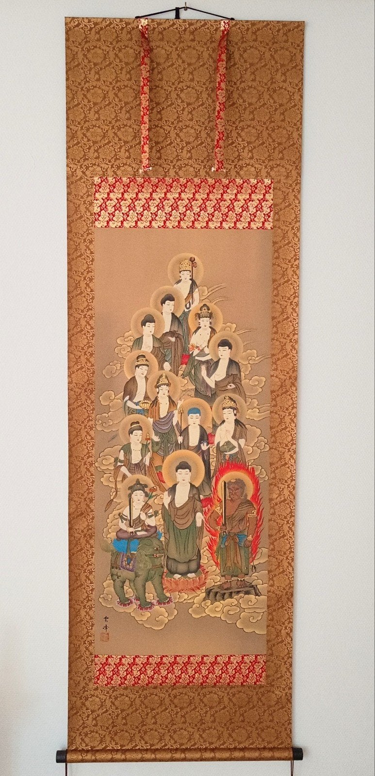 Japanse scroll rolschildering 13 Boedda's, Ophalen of Verzenden