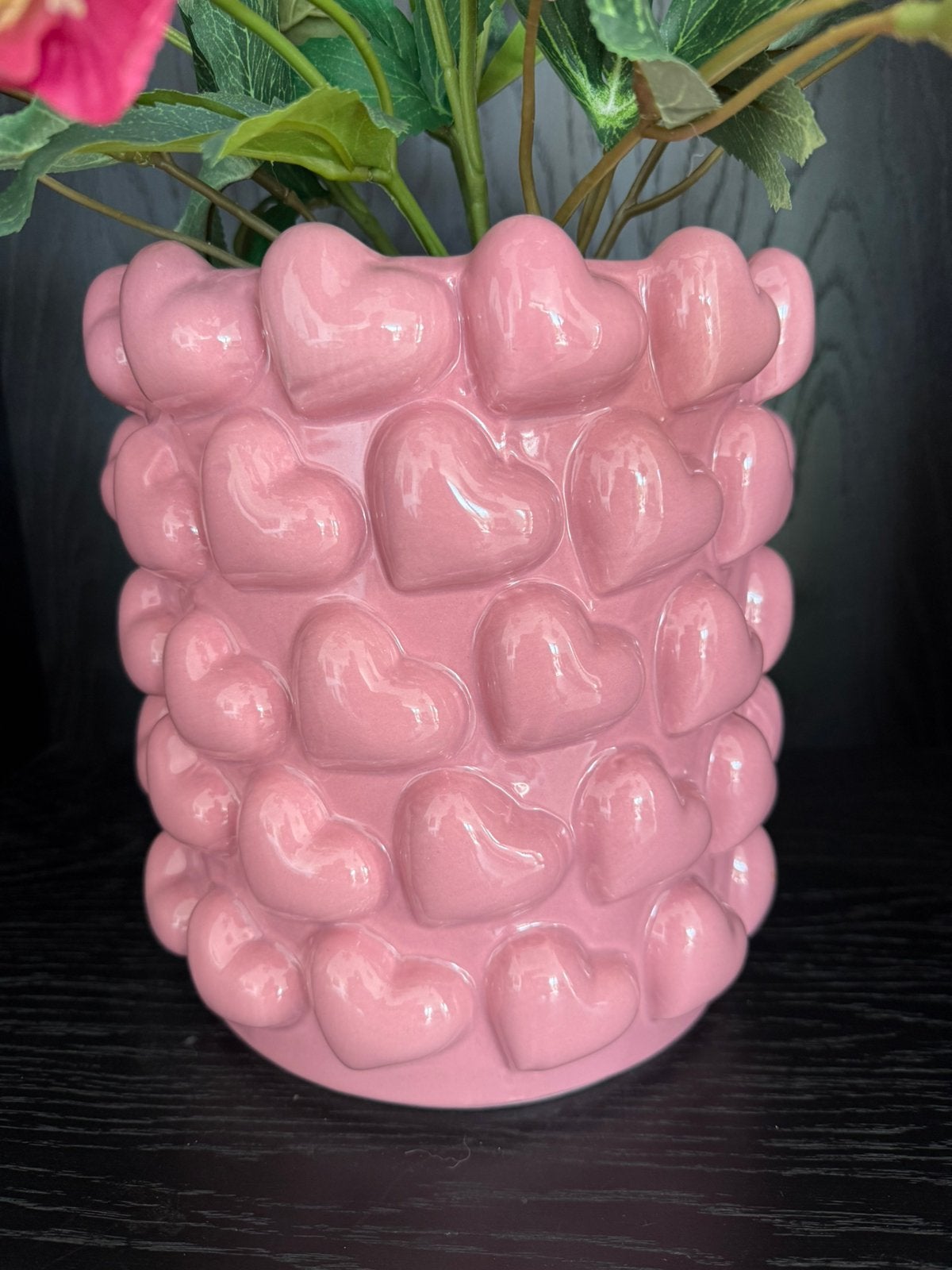Bloempot met harten (2 stuks beschikbaar ), Ophalen of Verzenden, Zo goed als nieuw