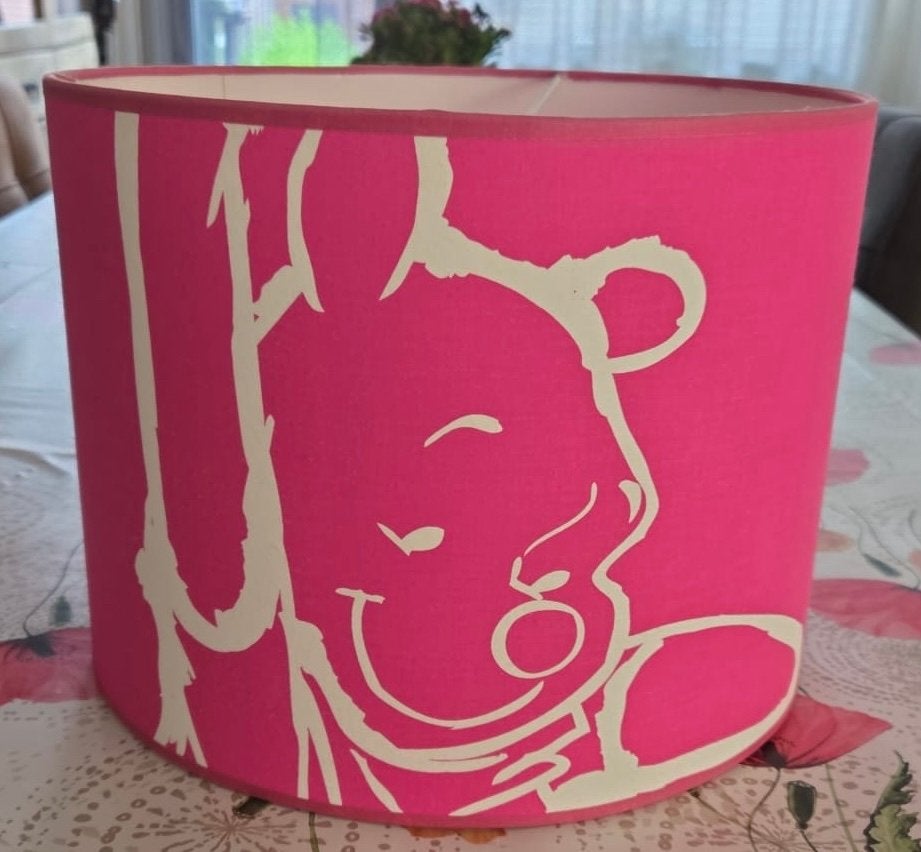 Winnieh the Pooh lampenkap, Ophalen of Verzenden, Zo goed als nieuw, Ophangbaar, Lamp