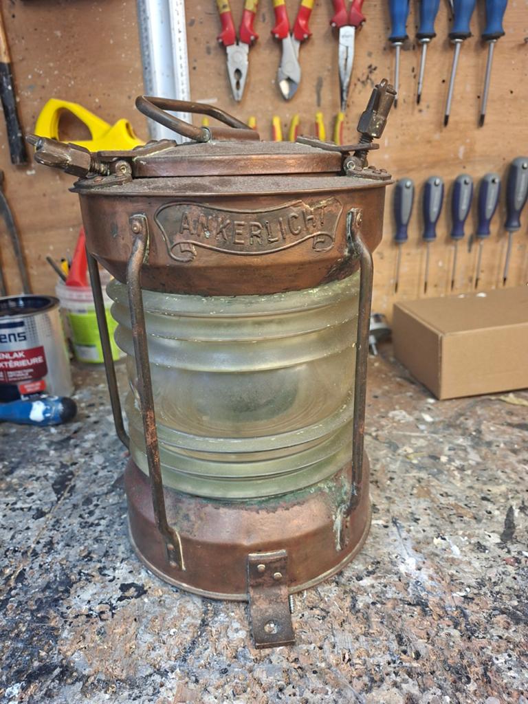 Authentiek Ankerlicht Zeevaart - Koperen Scheepslamp, Ophalen of Verzenden