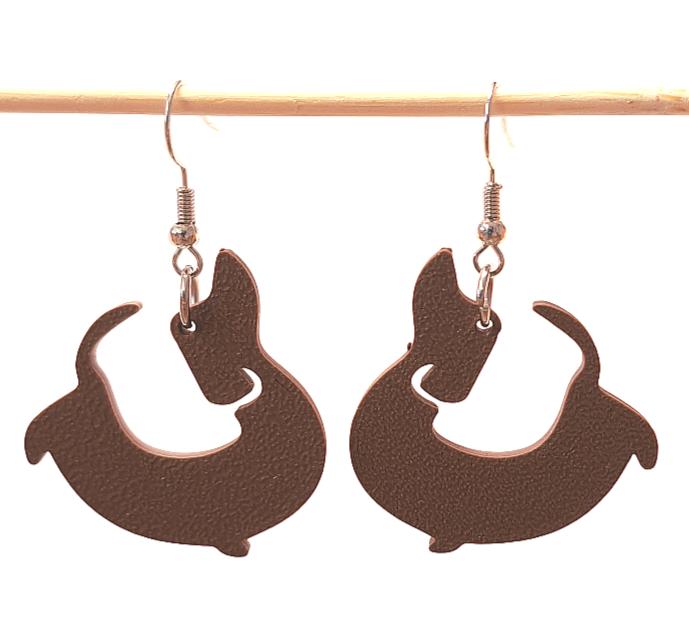 TECKEL oorbellen BRUIN super cute!!!!, Overige materialen, Hangers, Bruin, Nieuw