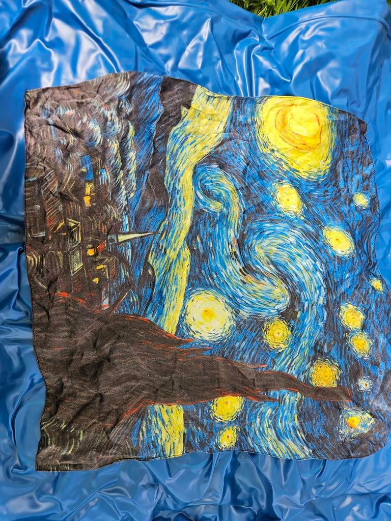 Zijden sjaal 'De Sterrennacht' - Van Gogh, Onbekend, Ophalen, Zo goed als nieuw