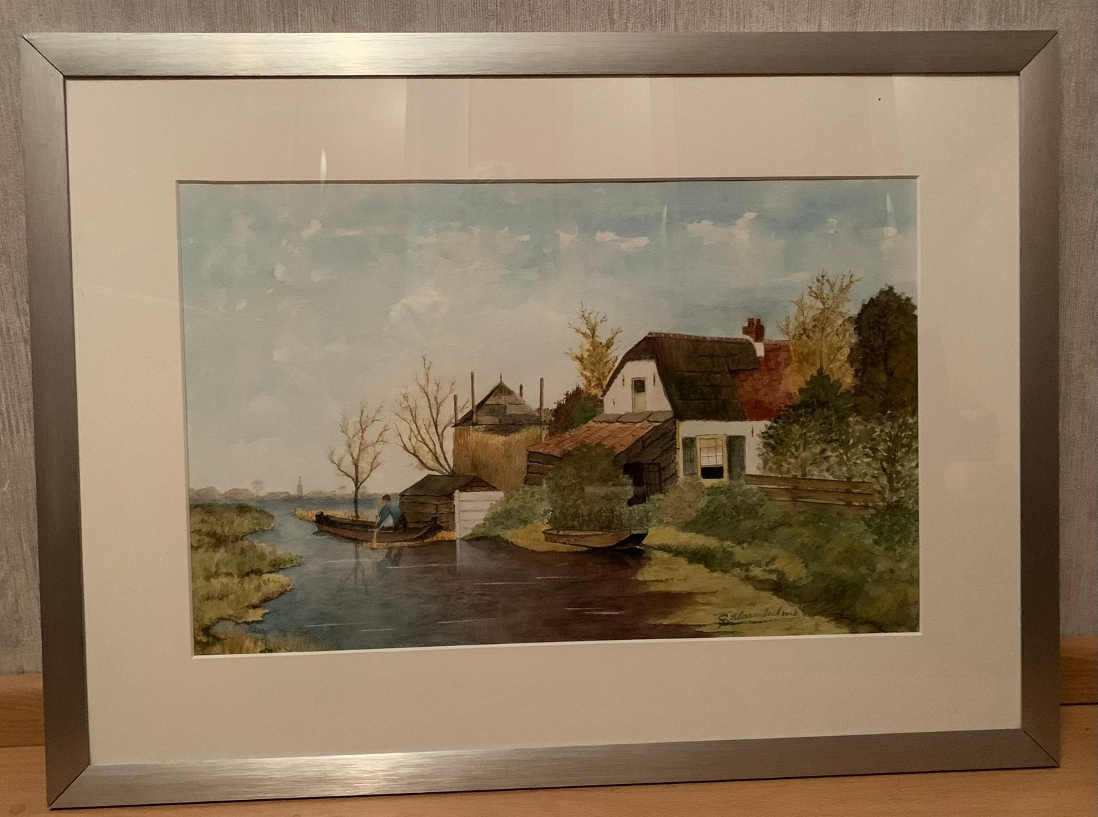 Schilderij G. Klarenbeek - Klassiek Landschap, Ophalen, Zo goed als nieuw, 50 tot 75 cm, Schilderij