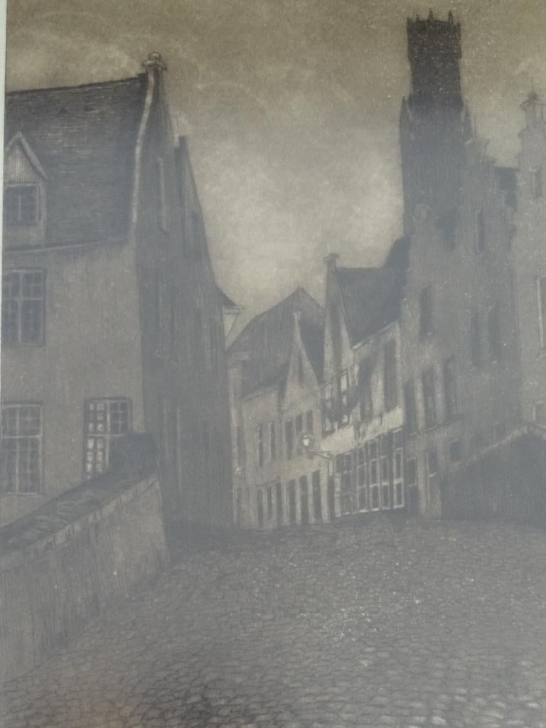 ets straatje Brugge voor 1918, Omer Coppens 1864-1926, Antiek en Kunst, Verzenden