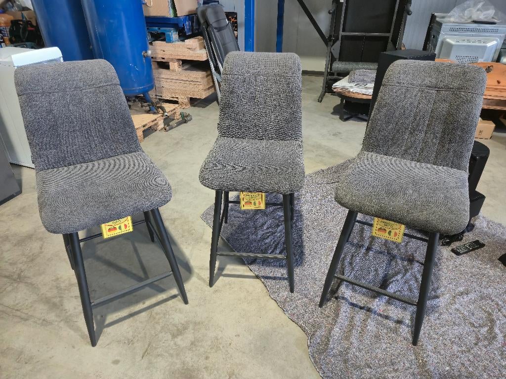 3x MX Sofa barstoel antraciet (donkergrijs), Ophalen, Met voetsteun, 60 tot 90 cm, Zo goed als nieuw