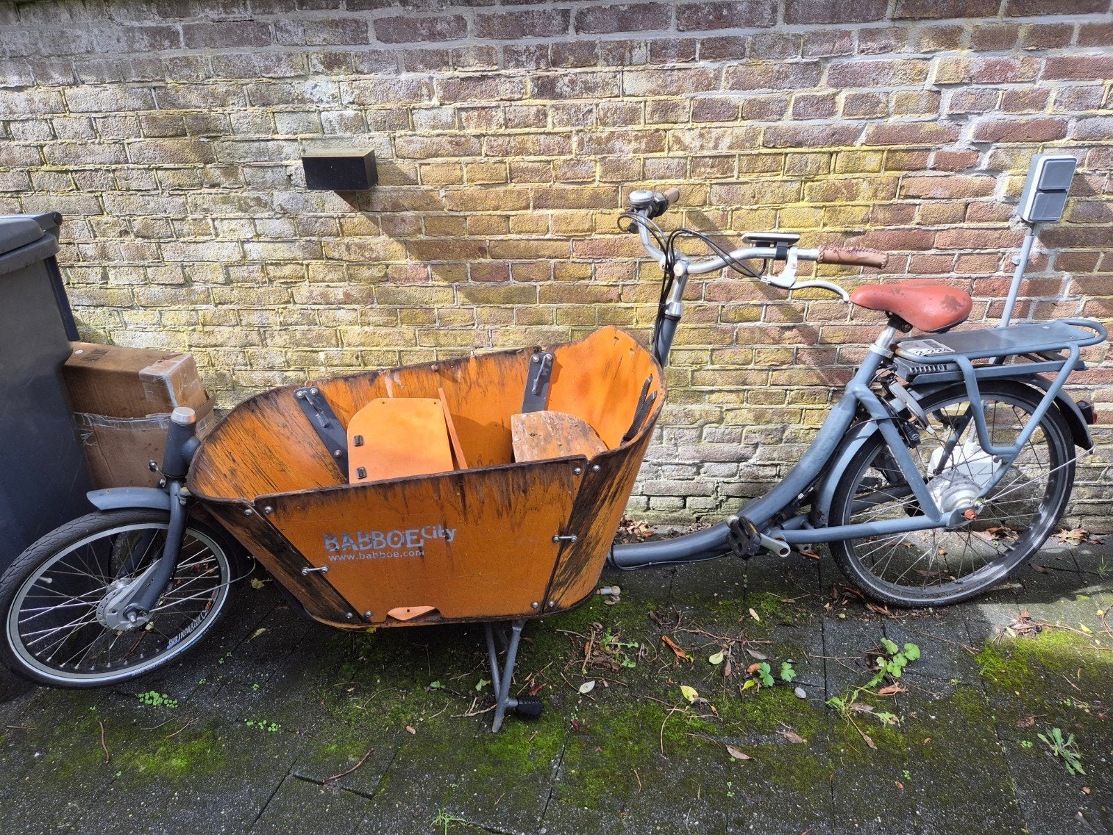 Babboe City Bakfiets - Elektrisch met 2 zitjes, Gebruikt, 3 kinderen, Elektrisch, Trommelrem