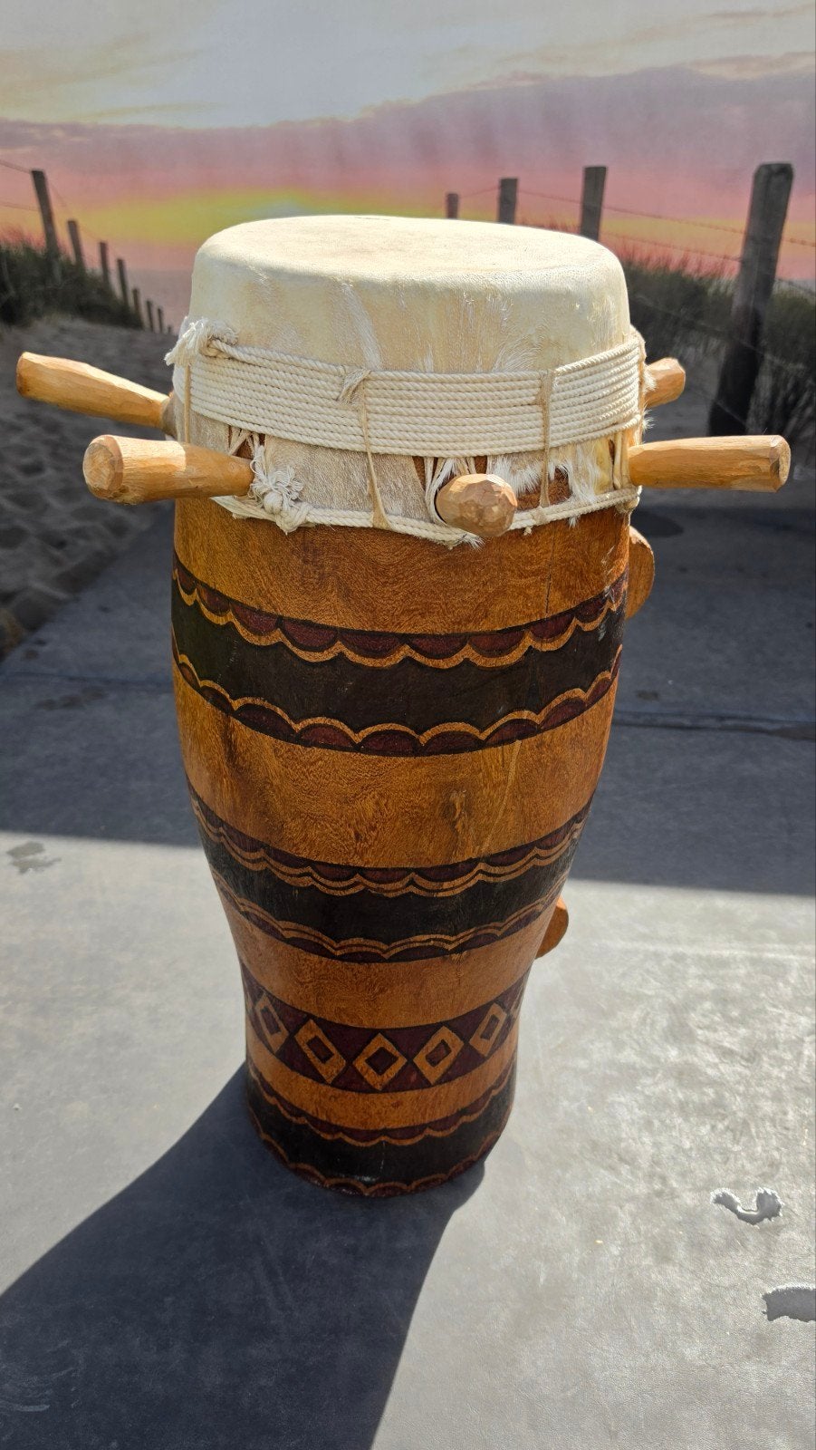 Sabar drum Senegal Benkadi - Geitenvel - 67cm - 9kg, Ophalen of Verzenden, Zo goed als nieuw, Overige merken