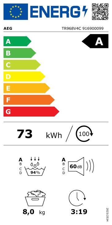AEG warmtepompdroger TR968V4C 9000X - 8 kg, AEG, Postbus 1038 5602 BB Eindhoven, Overige typen, 8 tot 10 kg