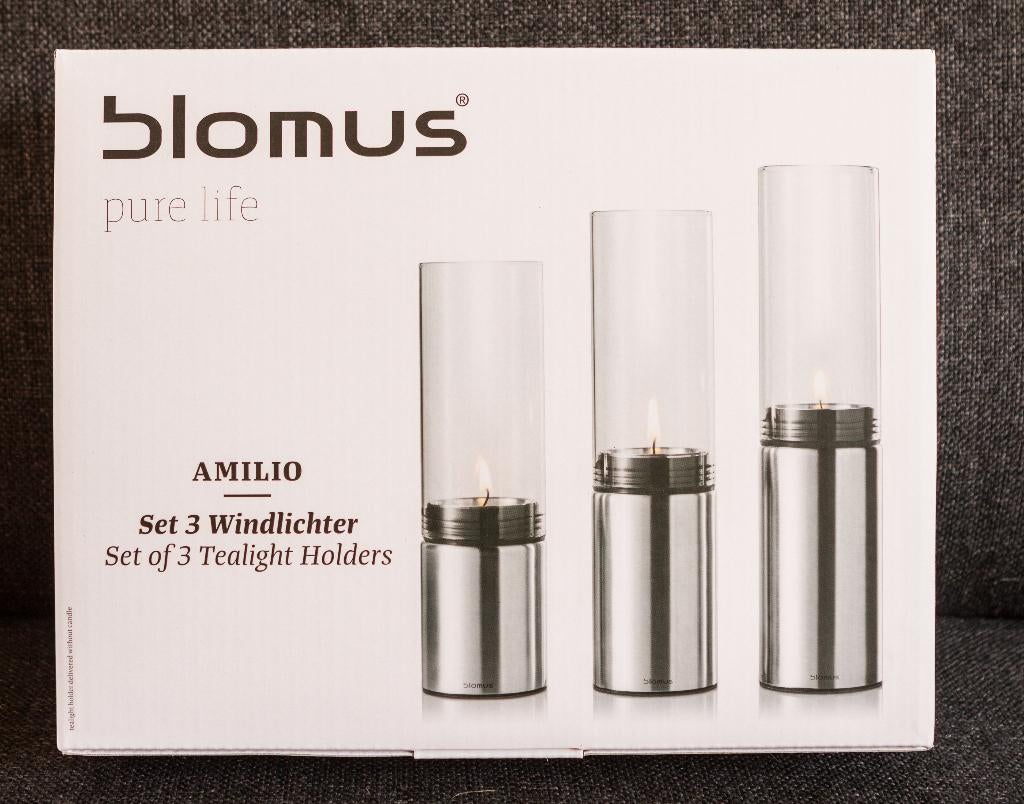 Mooie set Blomus windlichten - nieuw, Huis en Inrichting, Woonaccessoires | Kandelaars en Kaarsen, Ophalen, Nieuw, Metaal, Kandelaar