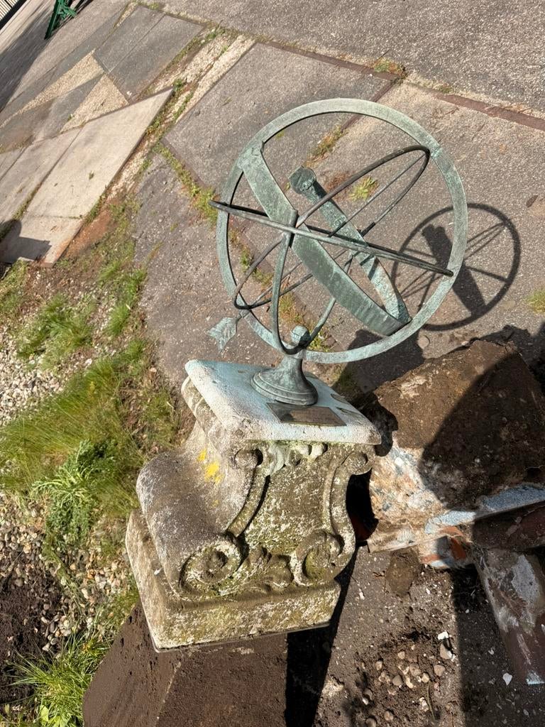 Zonnewijzer van koper (?), Tuin en Terras, Zonnewijzers, Ophalen, Gebruikt