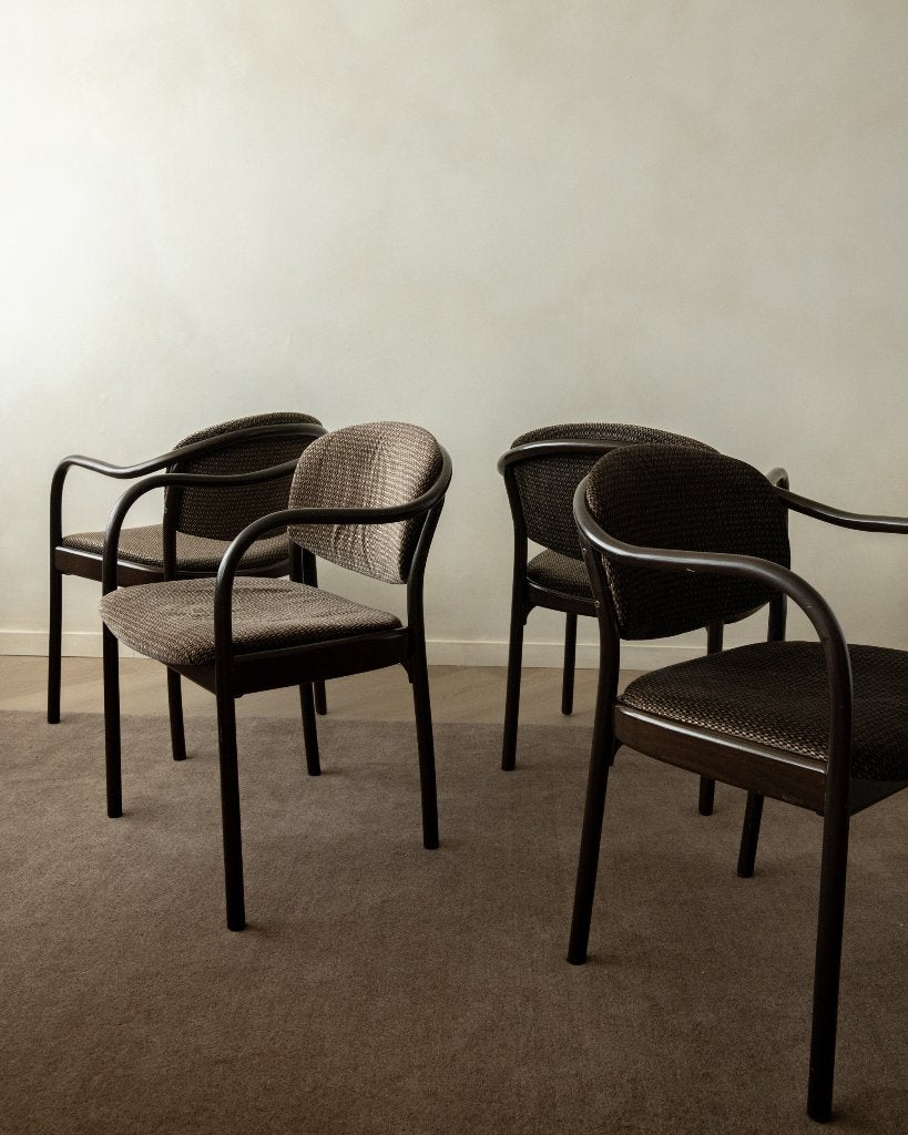 Vintage houten Thonet 235 F eetkamerstoelen Hartmut Lohmeyer, Hout, Gebruikt, Bruin, Ophalen of Verzenden