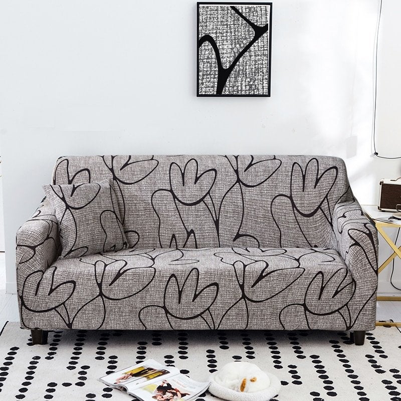 Grijze bladeren bank hoes sofa cover bescherming hoezen, Verzenden, Nieuw, 75 tot 100 cm, Overige maten