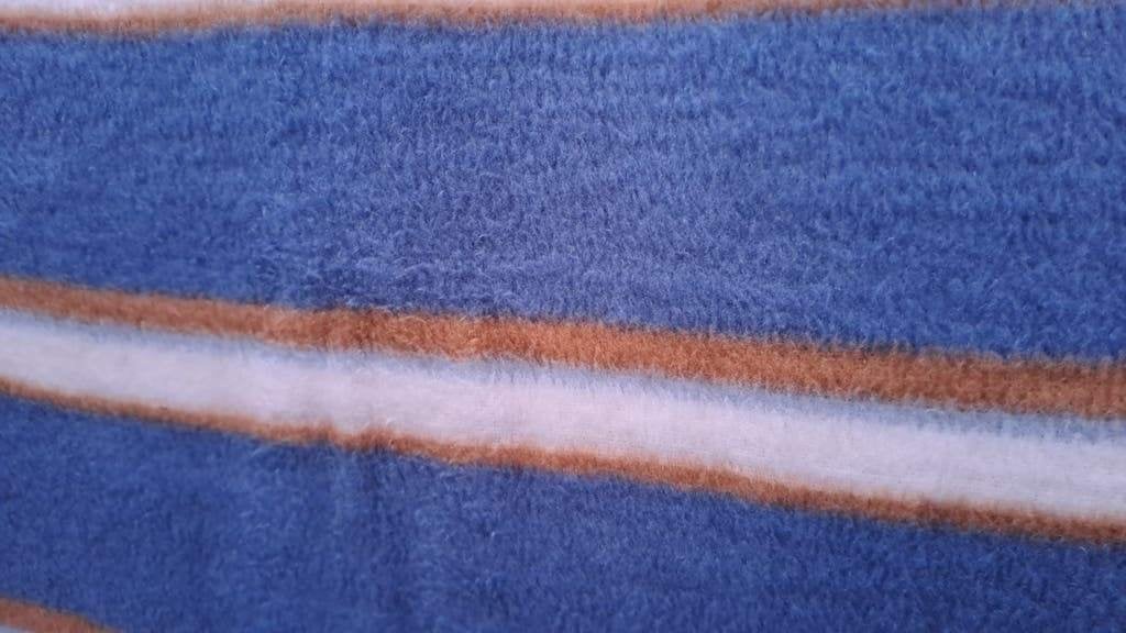 Vintage Leidse van Wijk Deken - Blauw met strepen, Overige merken, Blauw, Ophalen of Verzenden, Zo goed als nieuw