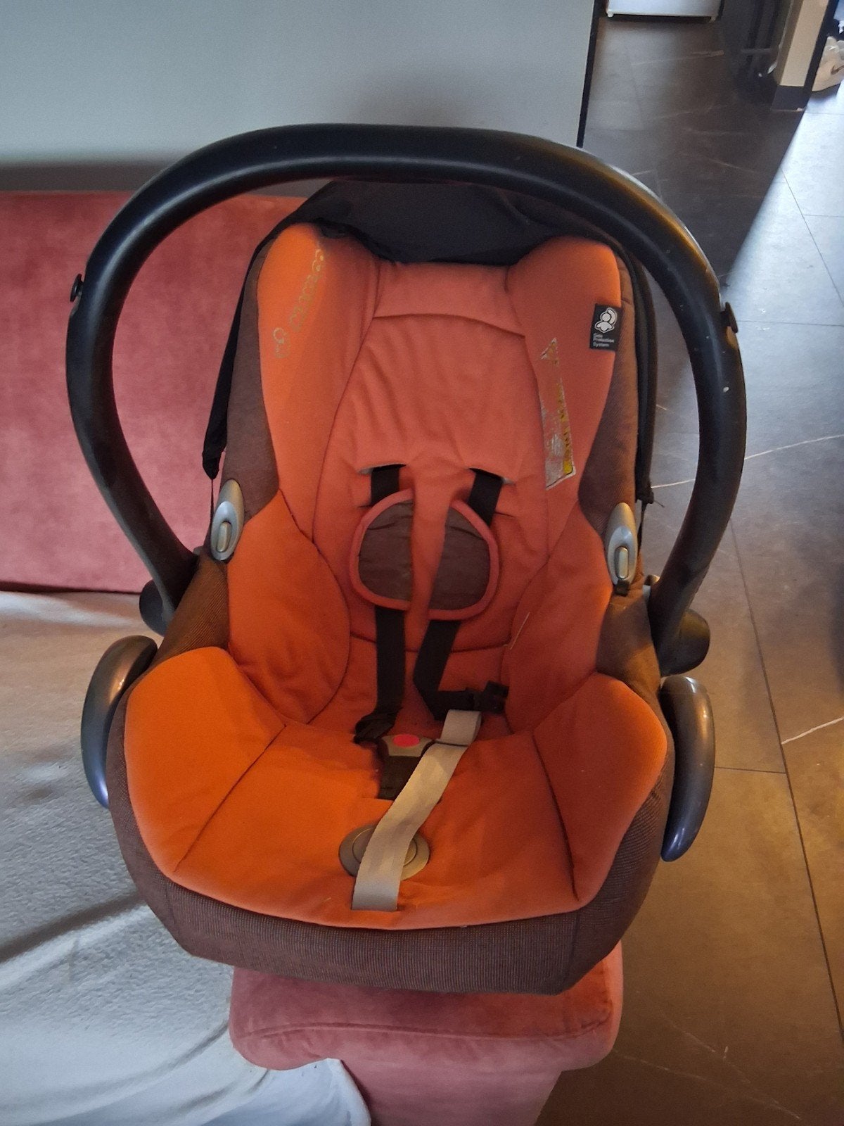 Maxi-Cosi autostoel 0-13 kg - Oranje/Bruin, Kinderen en Baby's, Ophalen of Verzenden, 0 t/m 13 kg, Maxi-Cosi, Gebruikt