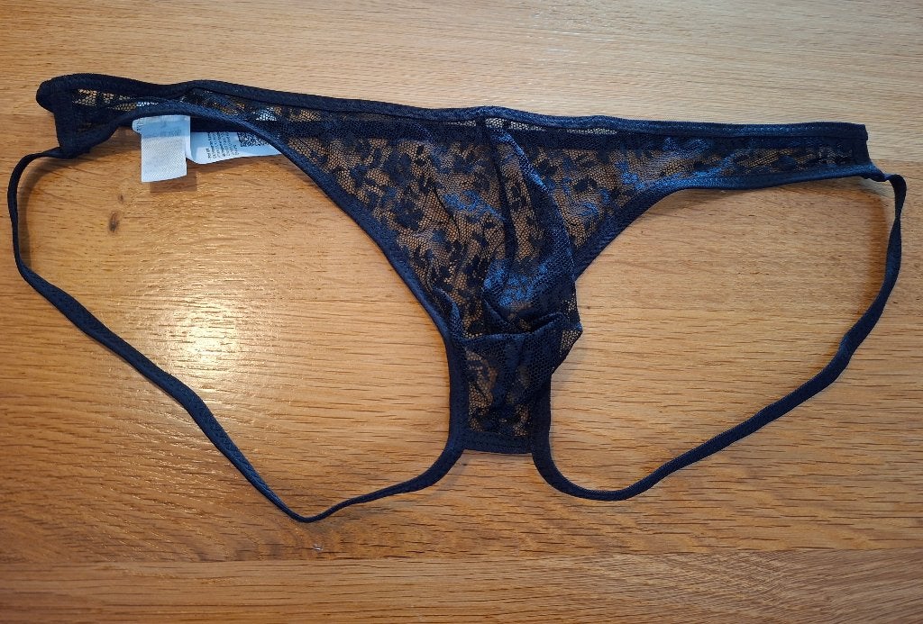 Zwarte kanten jockstrap maat L, Verzenden, Zwart, Onbekend, Overige typen