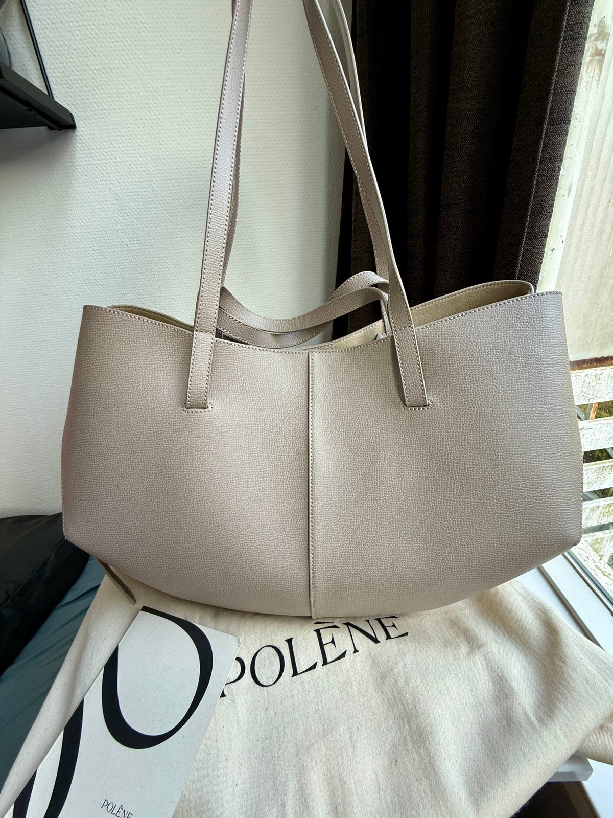 Origineel Polene Cyme Large ZGAN, Sieraden, Tassen en Uiterlijk, Ophalen of Verzenden, Zo goed als nieuw, Bruin, Handtas