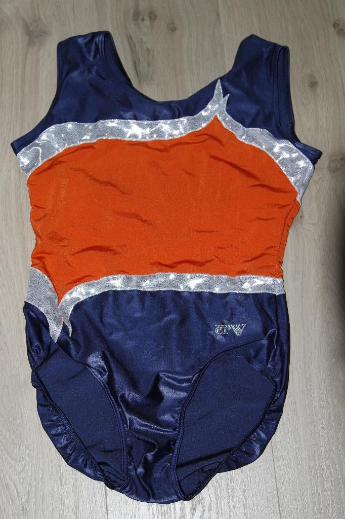 Turnpakjes Ervy blauw oranje NIEUW lycra diverse maten, Nieuw, Ophalen of Verzenden, Turnpak(je), Maat 36 t/m 42