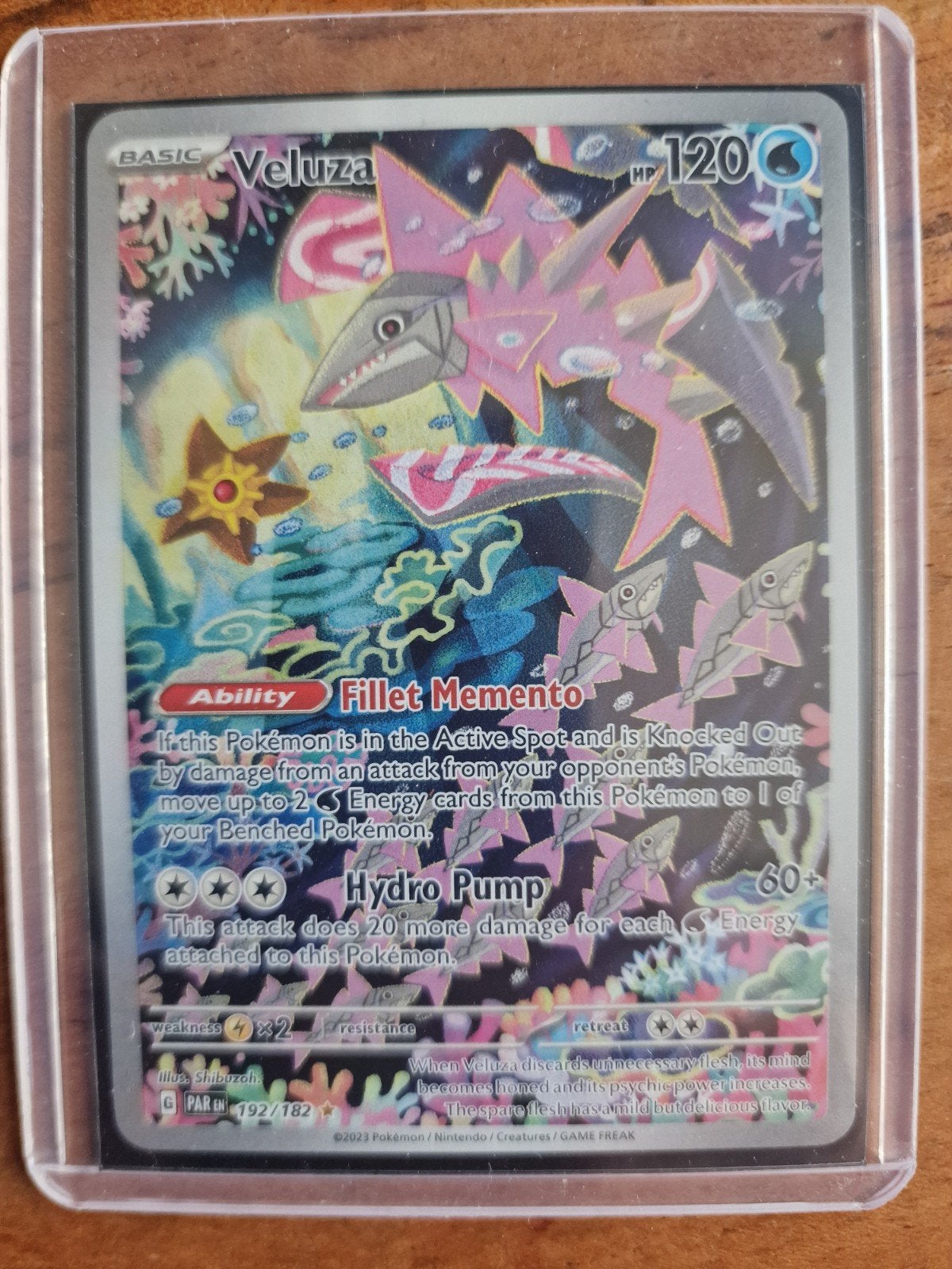 Pokémon TCG Veluza 192/182 Scarlet & Violet, Ophalen of Verzenden, Zo goed als nieuw, Losse kaart
