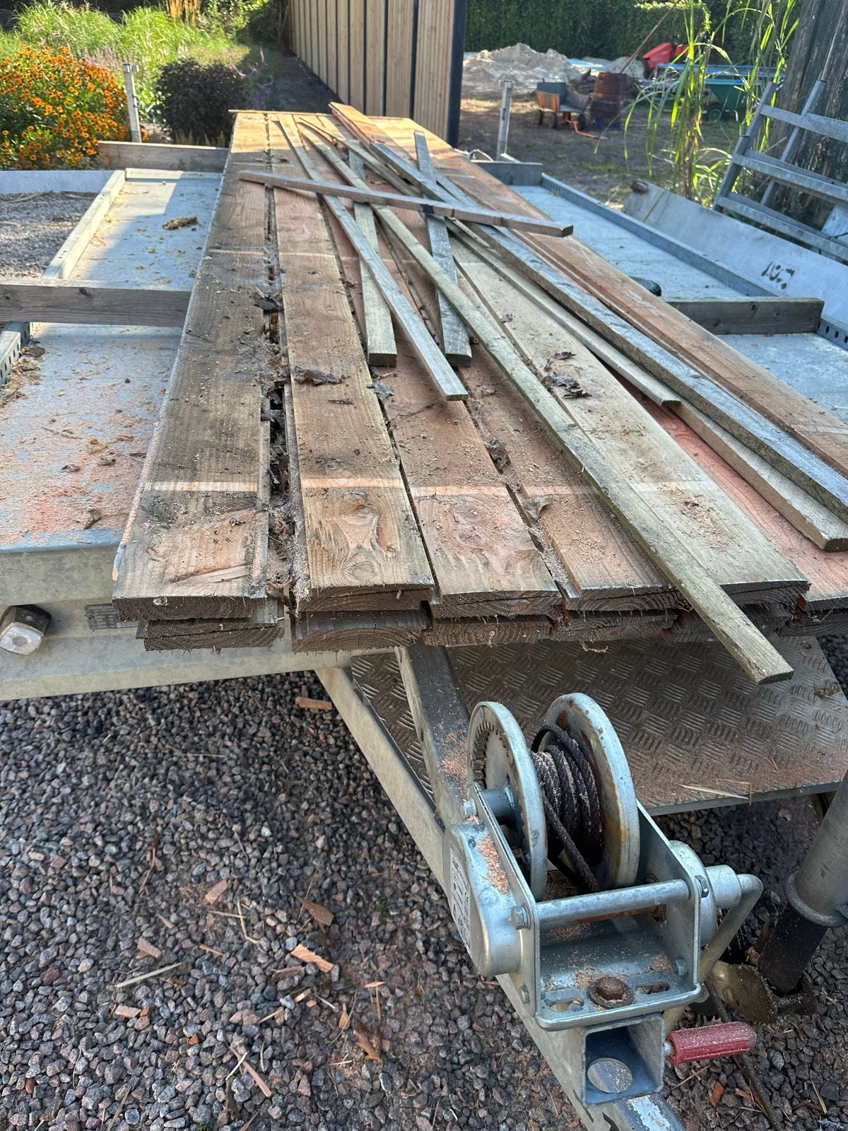 Zweeds rabat Douglas planken, Doe-het-zelf en Verbouw, Hout en Planken, Ophalen, Gebruikt, 25 tot 50 mm, Plank