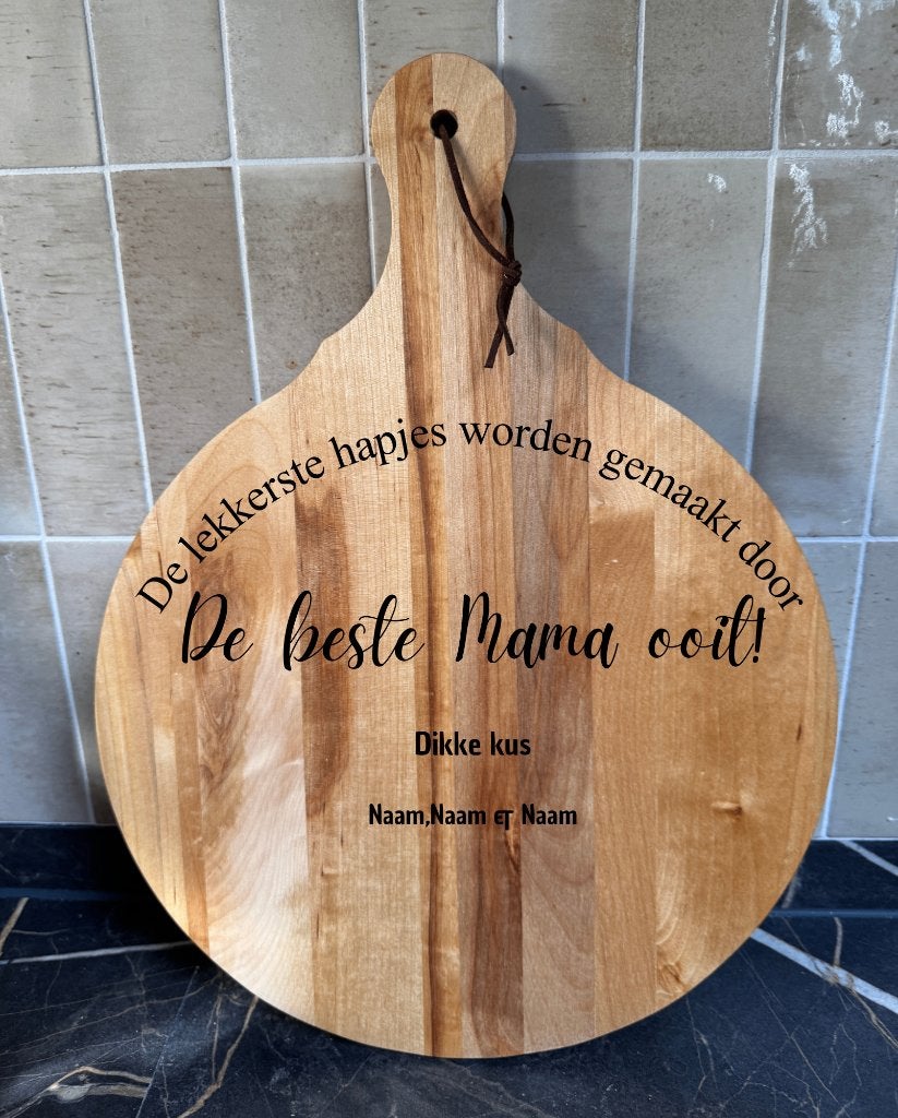 Gepersonaliseerde Borrelplank voor papa of mama, Huis en Inrichting, Beige, Hout, Snij-/serveerplank, Nieuw