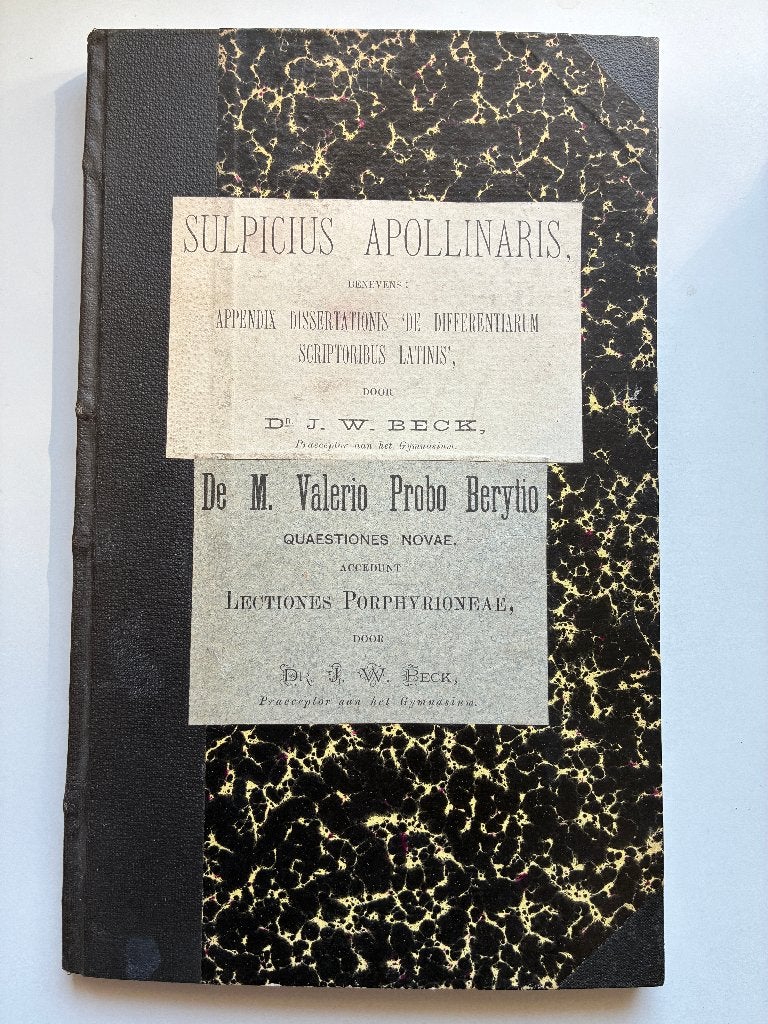 Sulpicius Apollinaris & De M. Valerio Probo Berytio(1886), Ophalen of Verzenden, J.W. Beck