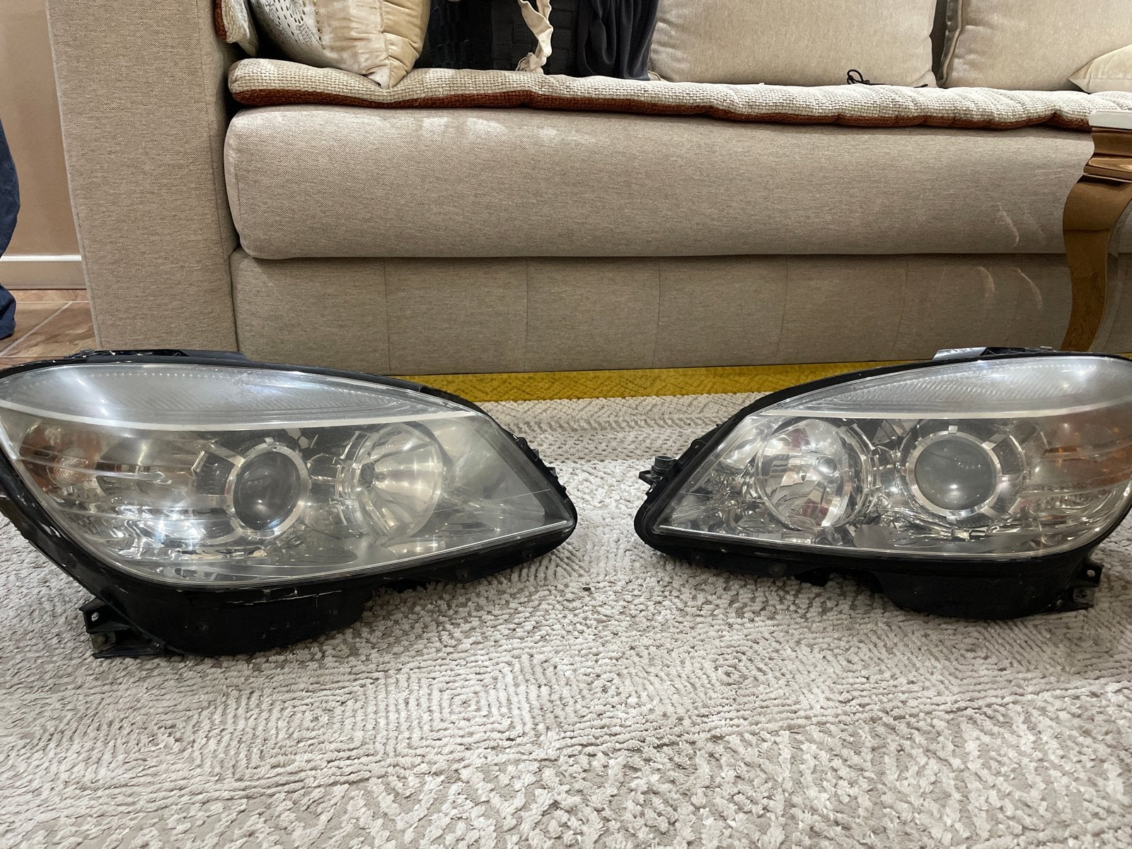 Mercedes C-Klasse W204 Koplampen Set 2009, Auto-onderdelen, Verlichting, Ophalen, Gebruikt, Mercedes-Benz