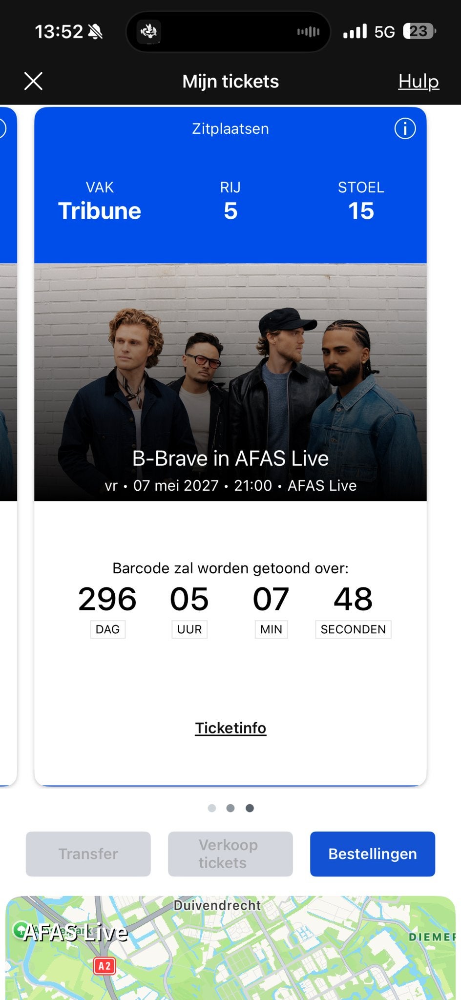 B-Brave concert tickets - 3 zitplaatsen naast elkaar, Drie personen of meer, Mei