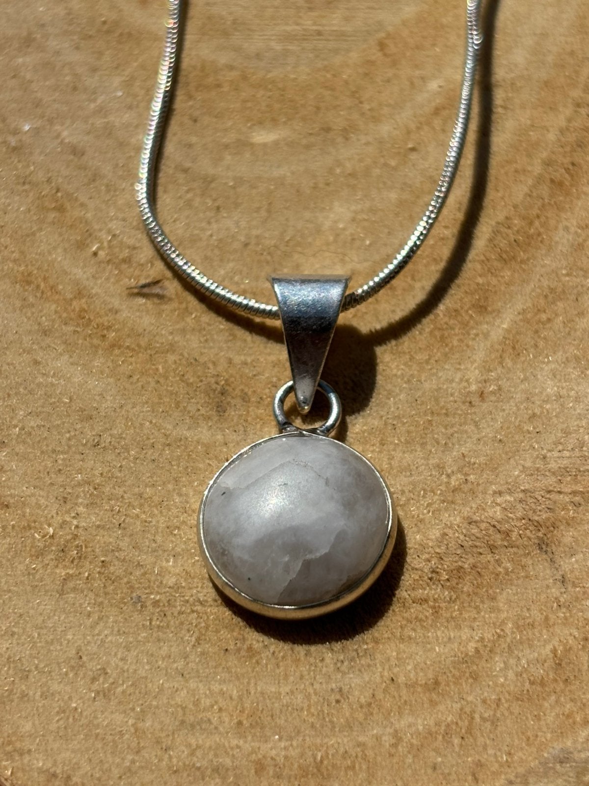 Maansteen Edelsteen Ketting 45cm, Sieraden, Tassen en Uiterlijk, Kettingen, Wit, Nieuw, Ophalen of Verzenden, Steen of Mineraal
