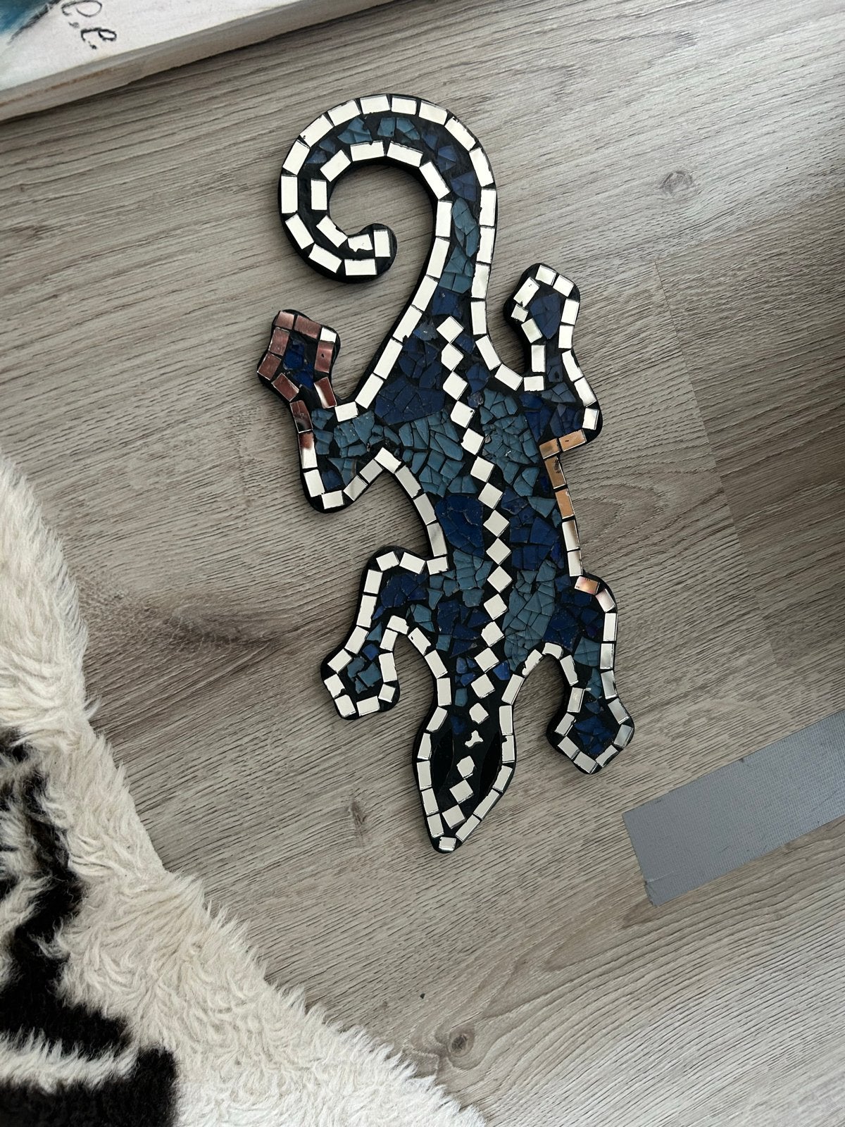 Decoratieve Mozaïek Gekko - Wanddecoratie, Gebruikt, Meerkleurig, Mediterraans, Ophalen of Verzenden