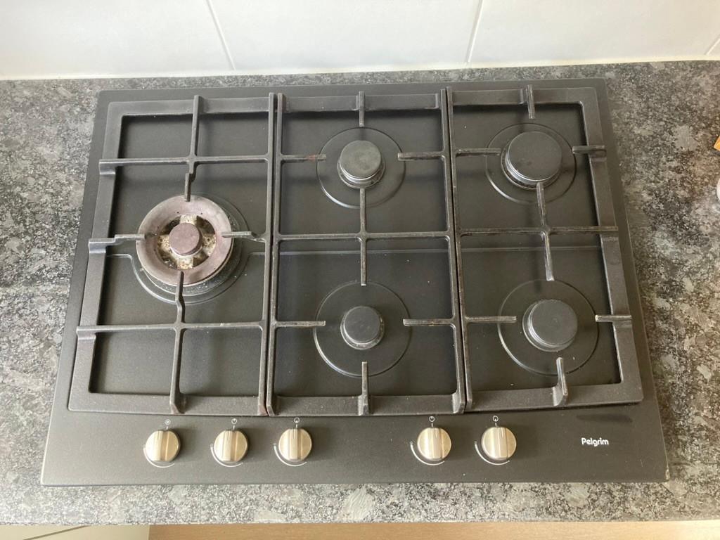 Pelgrim inbouwgaskookplaat, Ophalen, Gebruikt, 4 kookzones, Inbouw