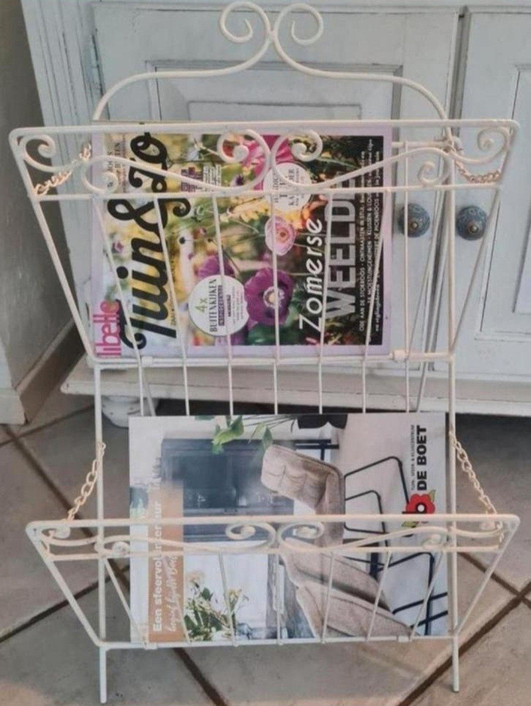 Landelijke lectuurbak/tijdschriften rek, Huis en Inrichting, Woonaccessoires | Krantenbakken en Lectuurbakken, Ophalen, Zo goed als nieuw