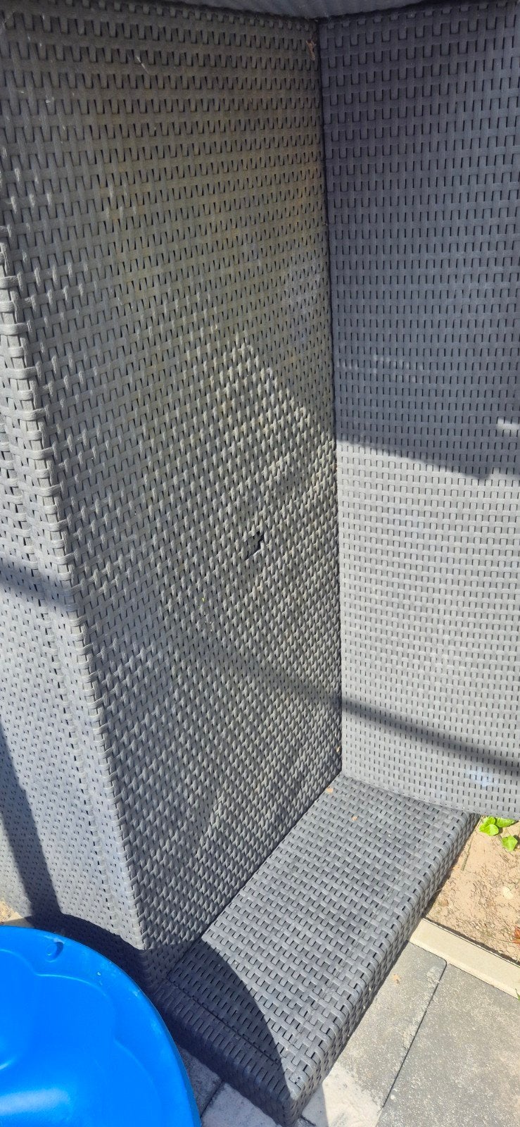 Plastic bank en stoel, Tuin en Terras, Ophalen, Kunststof, Gebruikt, 3 zitplaatsen
