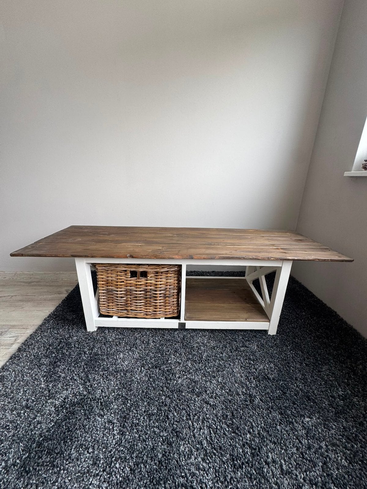 Riviera Maison Sidetable met rotan mand, Ophalen, Minder dan 50 cm, Gebruikt, 100 tot 150 cm