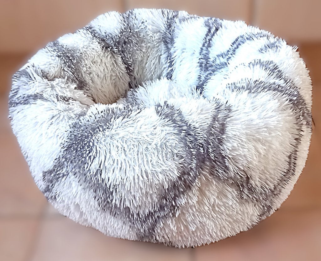 Heerlijk zacht kattenmandje, wit-grijs marmerprint, 60x26 cm, Dieren en Toebehoren, Kattenmanden, Ophalen of Verzenden, Pluche