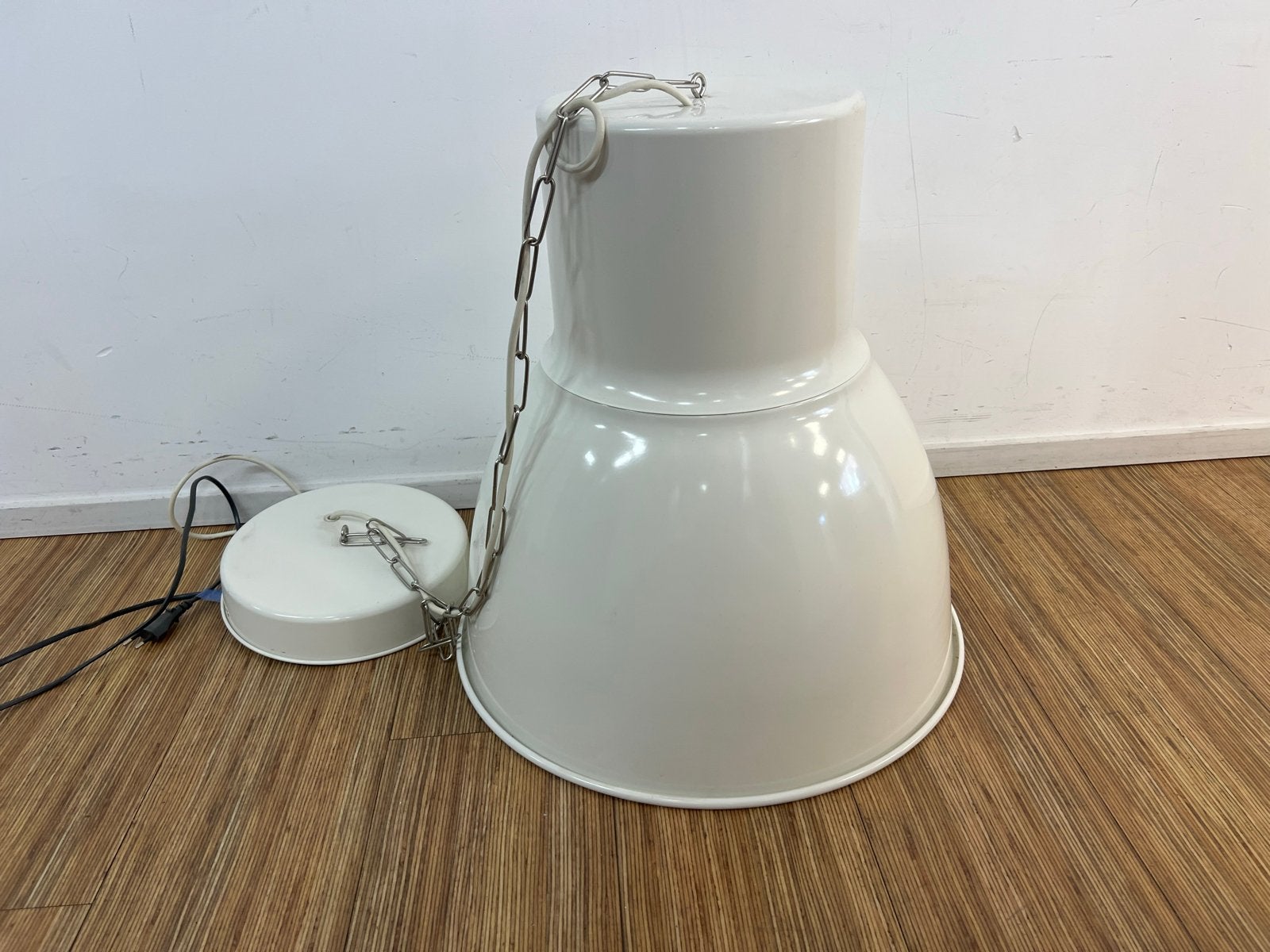 IKEA Hektar hanglamp - Witte industriële stijl, Ophalen, Gebruikt, Metaal, E27 (groot)