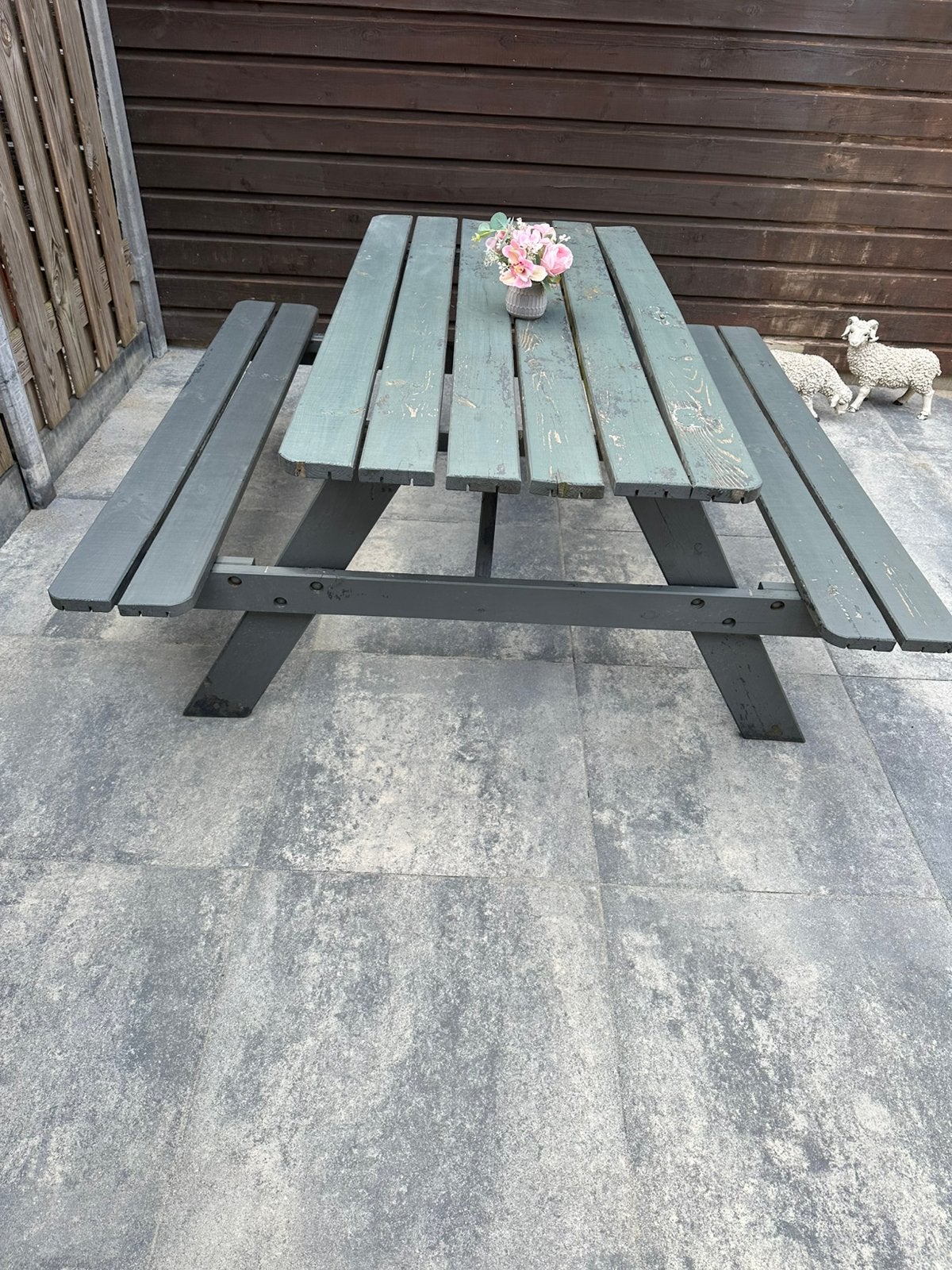 Picknicktafel, Ophalen, Zo goed als nieuw, Rechthoekig, Hout