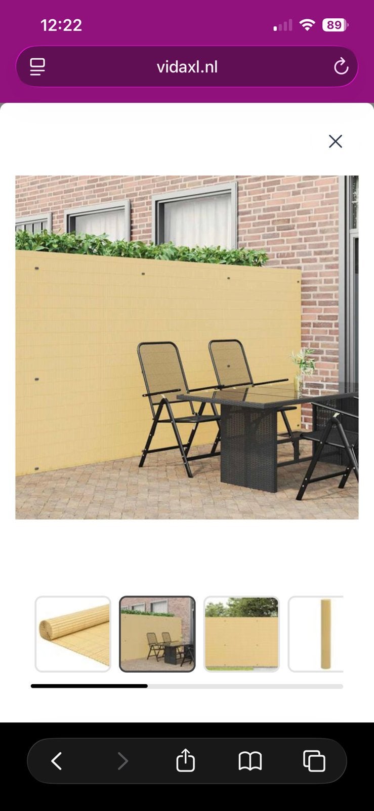 Bamboe tuinschermen, Ophalen, Kunststof, Zo goed als nieuw, 200 cm of meer