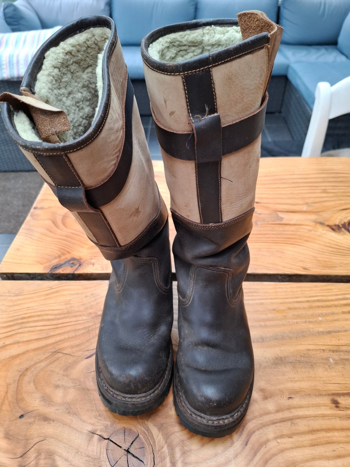 Vintage Handmade laarzen - Maat 37, Kleding | Dames, Schoenen, Hoge laarzen, Bruin, Ophalen of Verzenden, Vintage