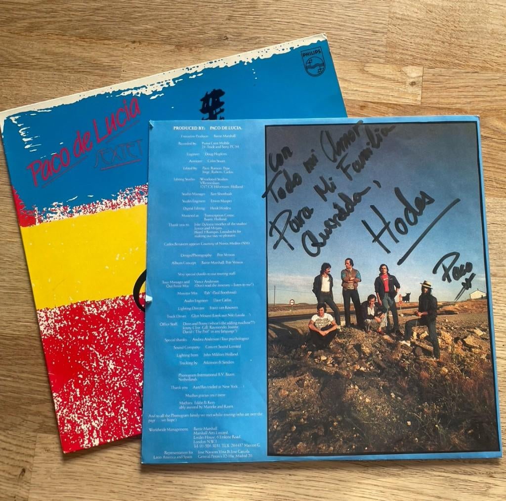 LP One summer night  - Paco de Lucia. Handgeschreven notitie, Ophalen of Verzenden, Zo goed als nieuw, Cd of Plaat, Gesigneerd