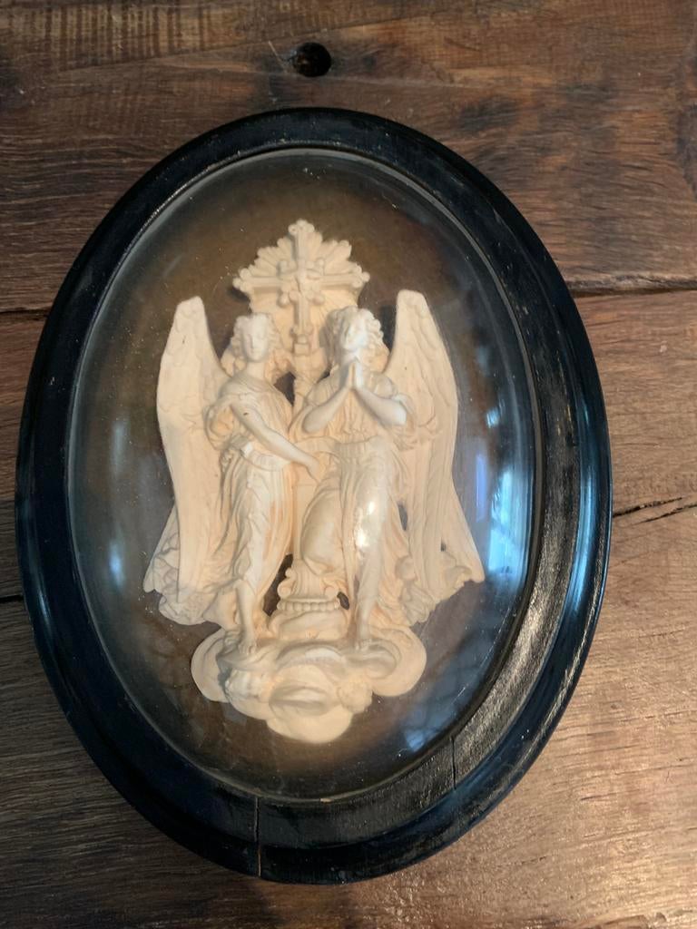 Antiek meerschuim aartsengel, Ophalen of Verzenden