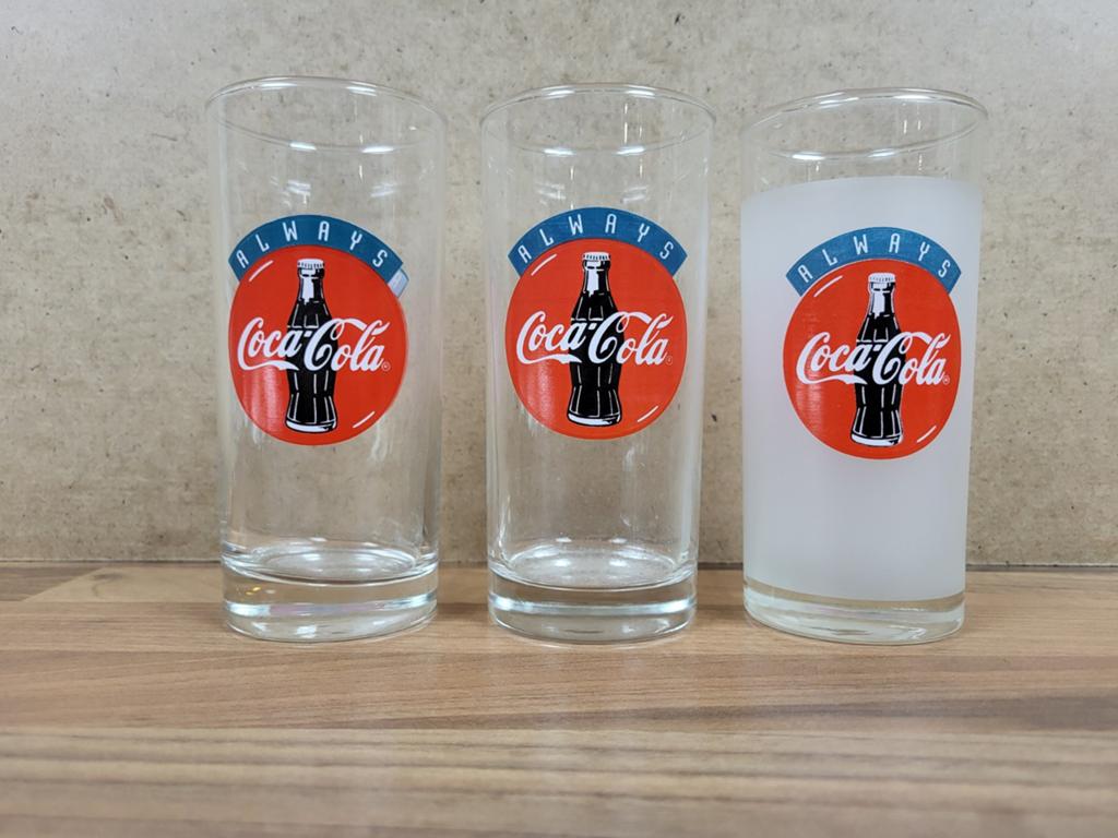 3 Coca-Cola glazen - Always Coca-Cola, Ophalen of Verzenden, Gebruikt, Gebruiksvoorwerp
