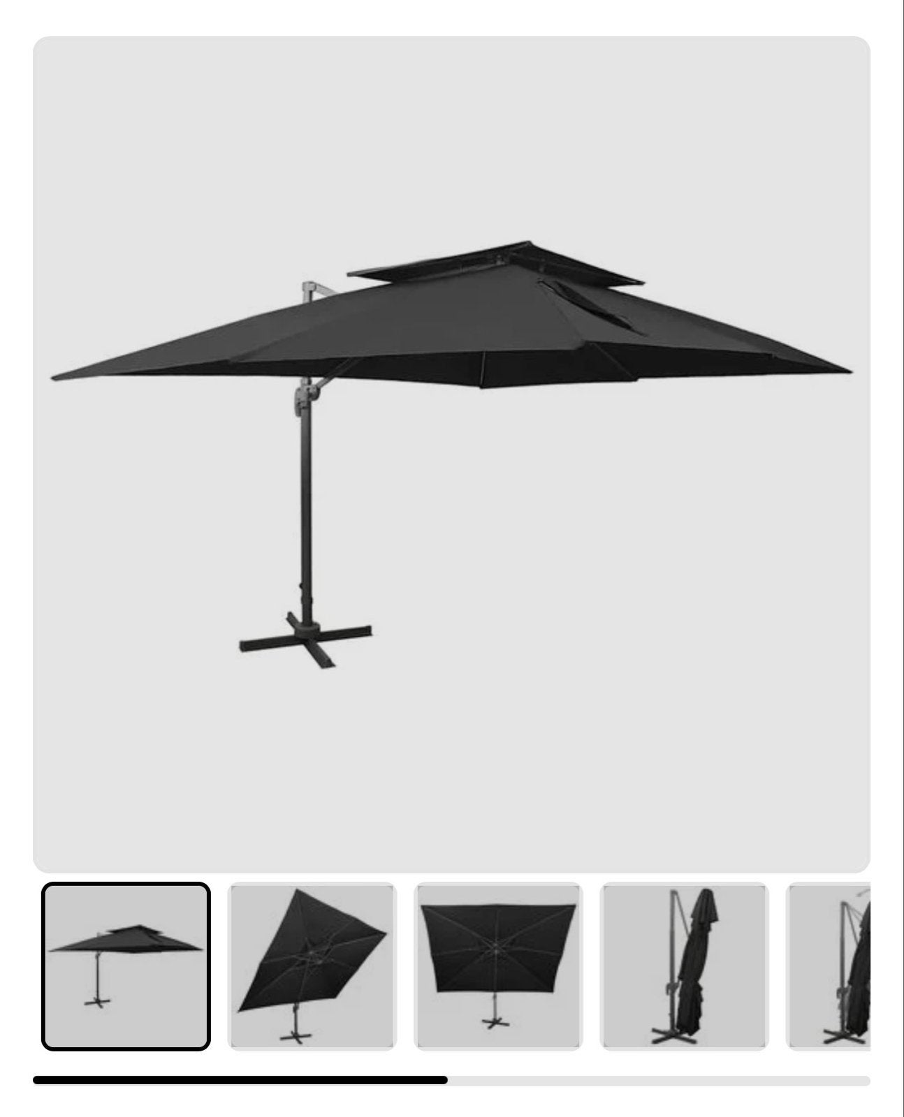 Zweefparasol - Grijs - Zo goed als nieuw, Ophalen, Zo goed als nieuw, Zweefparasol