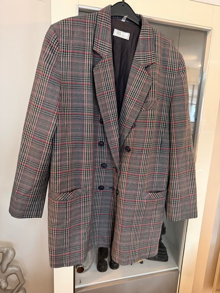 Stijlvol geruit jasje - Maat 38 HS Fashion, Maat 38/40 (M), Blauw, Ophalen of Verzenden, Zo goed als nieuw