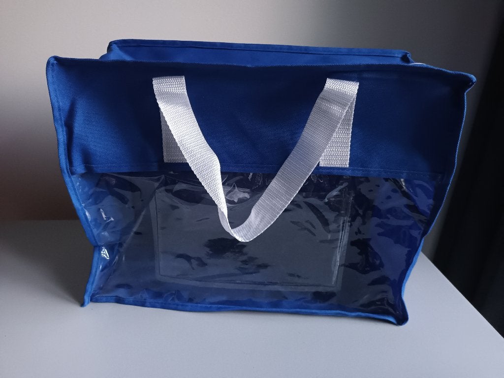 Opbergtas dekbed deken ong 40 x 30 x 19 cm blauw tas, Ophalen of Verzenden, Zo goed als nieuw, Blauw